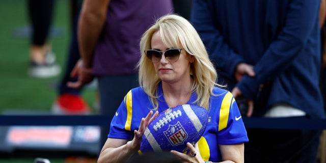 Actress Rebel Wilson attends Super Bowl LVI.