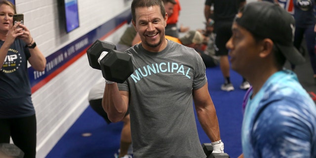Mark Wahlberg hosts the opening of F45 Training at Miramar MCAs, the first fitness franchise on a US military base on June 11, 2021 in San Diego, California.