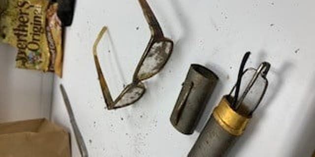 Glasses found near the remains of an unidentified man in Cherokee County, North Carolina.