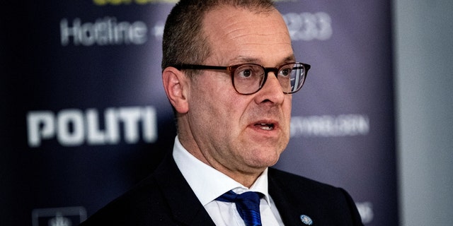 El director europeo de la OMS, Hans Kluge, informa sobre el manejo danés del coronavirus durante una conferencia de prensa en Eigtveds Pakhus, Copenhague, Dinamarca, el 27 de marzo de 2020.