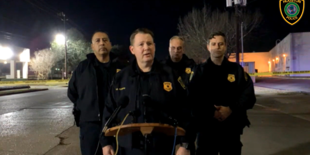 Houston Police Department Executive Chief Matt Slinkard during a Monday evening press conference. (Twitter/ Houston PD)