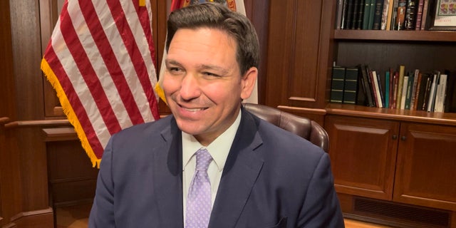 Florida Governor Ron DeSantis speaks with Fox News Digital, on Feb. 8, 2022 in Tallahassee, Florida.