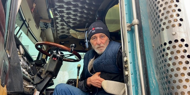 Canadian truck driver who arrived nearly two weeks ago says he plans on staying until its over