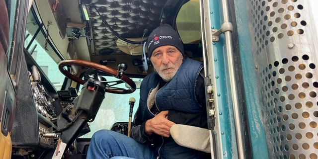 Canadian truck driver who arrived nearly two weeks ago says he plans on staying until its over