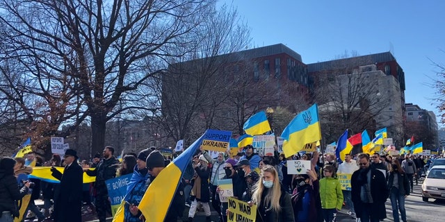 Thousands of Ukraine supporters marching to the White House