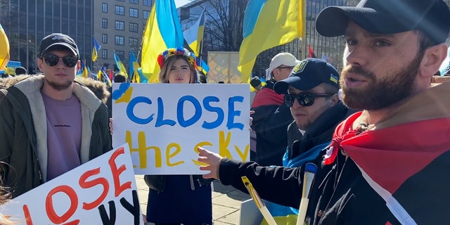 A protester named Nazar, with family and friends still in Ukraine, tells WHD News the U.S. needs to help "close the sky"