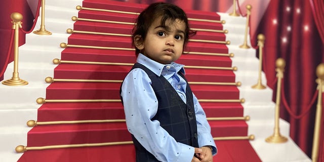 Young Ayaansh Kumar, during a family party at home in New Jersey in early February 2022.