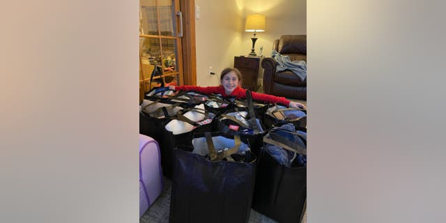 10-year-old makes comfort bags for patients after watching his grandfather battle cancer 4 Sophie Enderton and her family are currently preparing chemo comfort bags with a new goal of delivering 20 bags to pediatric and adult cancer patients by March 28 - in honor of what would have been the granddaughter's 72nd birthday. Father Terri.