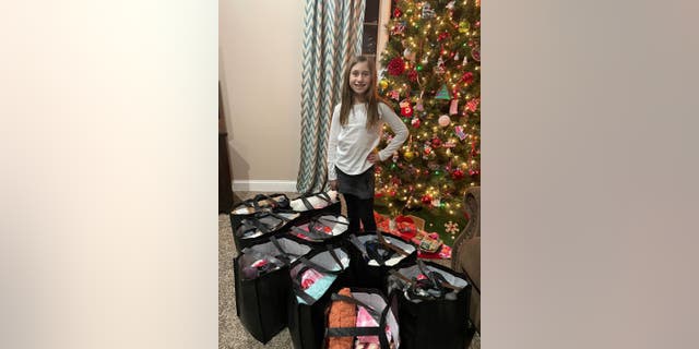 Sophie Enderton, 10, and her family banded together to make and donate care packages for chemotherapy patients in Buffalo, New York, over the holiday season.