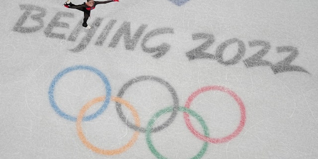 Kamila Valieva, of the Russian Olympic Committee, competes in the women's team free skate program during the figure skating competition at the 2022 Winter Olympics, Monday, Feb. 7, 2022, in Beijing.