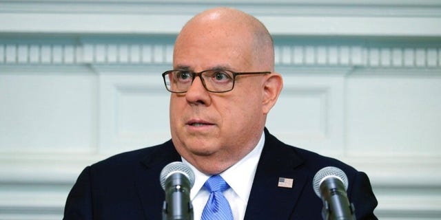 Maryland Gov. Larry Hogan announced he will not run for U.S. Senate during a news conference on Tuesday, Feb. 8, 2022 in Annapolis, Md. The Republican governor said he does not aspire to be a U.S. senator, and he will remain focused on governing the state of Maryland in his last year in office. (AP Photo/Brian Witte)