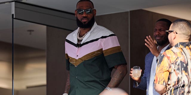 LeBron James attends Super Bowl LVI.
