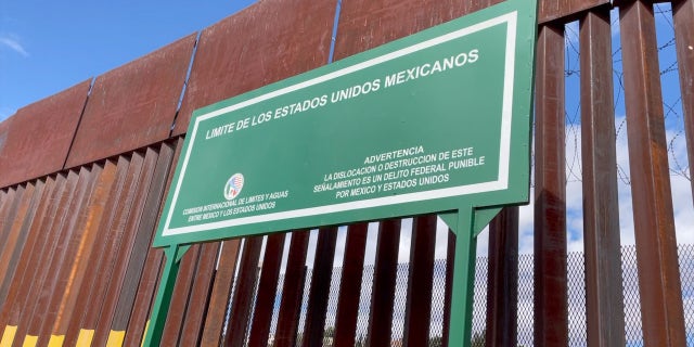 The US-Mexico border wall in Nogales, Mexico.