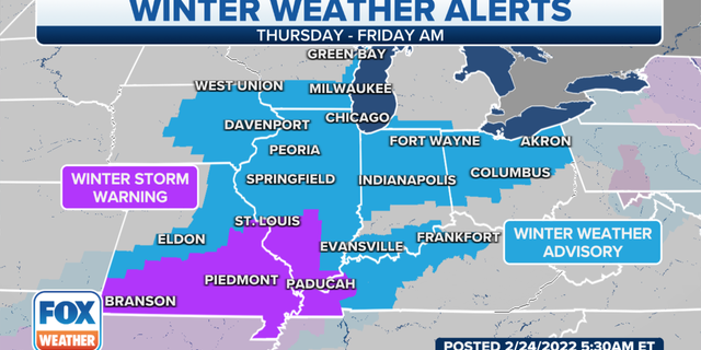 Midwest winter weather alerts