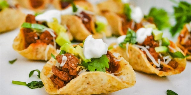 Mini Taco Bowl Bites from JerseyGirlCooks.com.