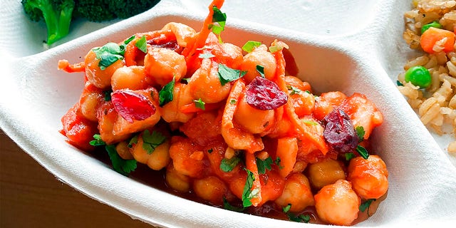 NYC Schools Launches Vegan Lunches On Fridays - Fox News 3 This photo provided by the New York City Department of Education shows a Chickpea Mediterranean Sway vegan school lunch.