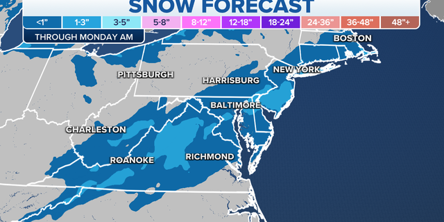 Eastern snow forecast