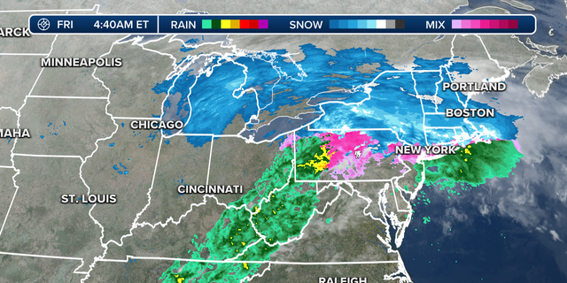 Rainfall, winter weather over the eastern U.S.