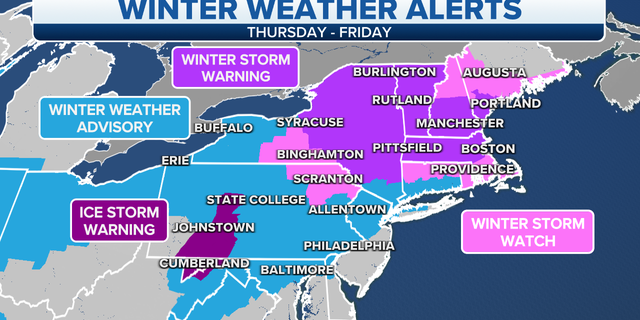 Northeast winter weather alerts