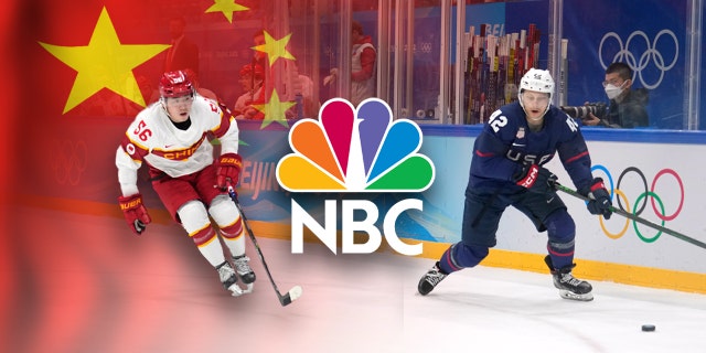 BEIJING, CHINA - FEBRUARY 10: Aaron Ness #42 of United States in action against Team China during the Men's Ice Hockey Preliminary Round Group A match on Day 6 of the Beijing 2022 Winter Olympic Games at National Indoor Stadium on February 10, 2022 in Beijing, China.