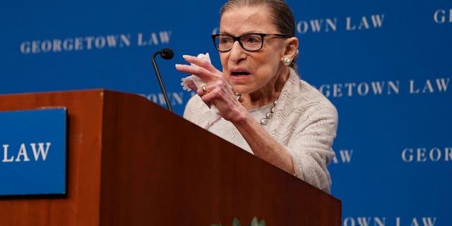 U.S. Supreme Court Justice Ruth Bader Ginsburg delivers remarks during a discussion hosted by the Georgetown University Law Center in Washington, D.C., U.S., September 12, 2019.