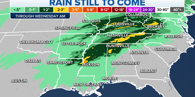 Rain still to come