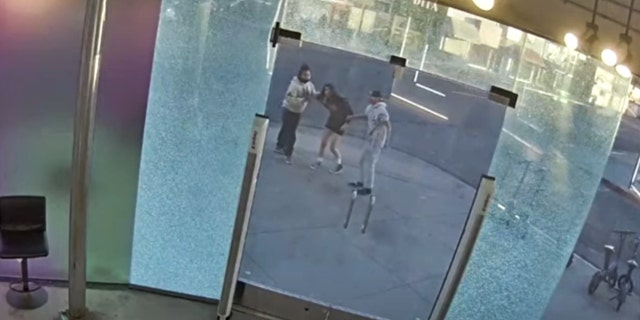 Two suspects approached the girls as they were walking to Fairfax High School on the 7200 block of Melrose Avenue just after 7 a.m. (LAPD YouTube)