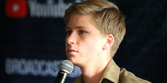 Robert Irwin was nearly attacked by a crocodile during a feeding at the Australia Zoo.