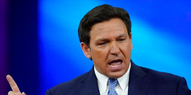 Florida Gov. Ron DeSantis, a Republican, speaks at the Conservative Political Action Conference (CPAC) on Feb. 24, 2022, in Orlando, Fla. 