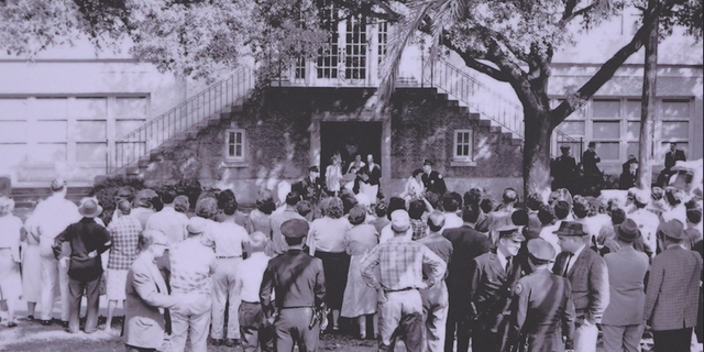 The girls faced a hateful crowd of parents who wanted to keep Black students out of White schools. Courtesy: TEP Center