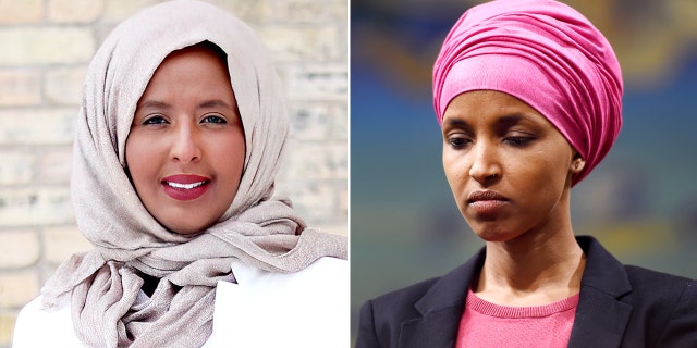 Shukri Abdirahman, left, and Rep. Ilhan Omar