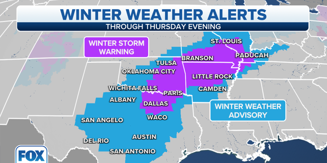 Southern winter weather alerts
