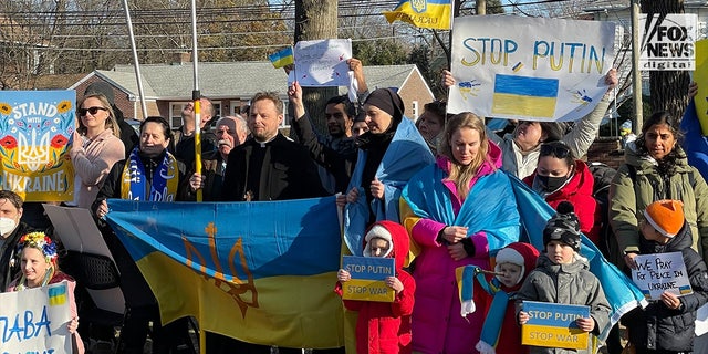 Thousands of miles away from the war Vladimir Putin is waging against Ukraine, hundreds gathered to support the people fighting back against Russian forces – saying their family and friends in Ukraine have picked up arms and are ready to fight for their country.