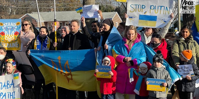Thousands of miles away from the war Vladimir Putin is waging against Ukraine, hundreds gathered to support the people fighting back against Russian forces – saying their family and friends in Ukraine have picked up arms and are ready to fight for their country.