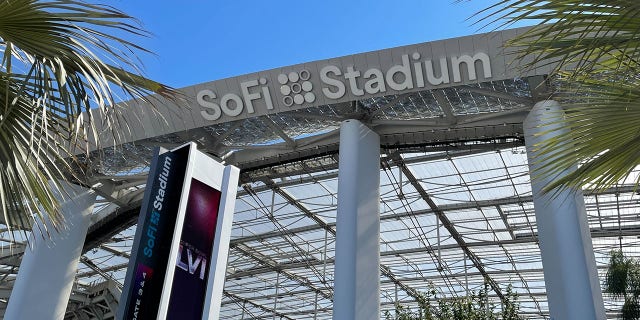 Feb. 13, 2022: A look outside SoFi Stadium in Inglewood, Calif.