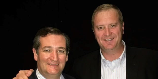 Sen. Ted Cruz and Eric Schmitt team up on the campaign trail in 2016.