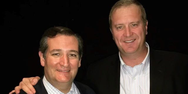 Sen. Ted Cruz and Eric Schmitt team up on the campaign trail in 2016.