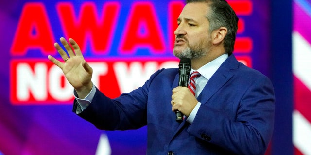 Sen. Ted Cruz, R-Texas, speaks at the Conservative Political Action Conference (CPAC) Thursday, Feb. 24, 2022, in Orlando, Florida.