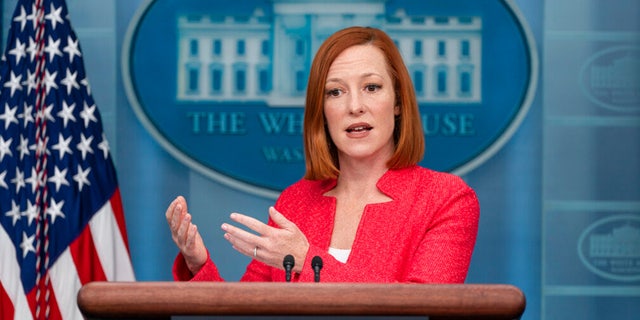 Former White House press secretary Jen Psaki is pictured on Feb. 24. Psaki was forced to clarify, walk back or correct statements Biden made during her time in the position.