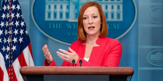 Former White House press secretary Jen Psaki is pictured on Feb. 24. Psaki was forced to clarify, walk back or correct statements Biden made during her time in the position.