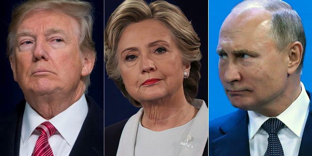 Donald Trump, Hillary Clinton, and Vladimir Putin
