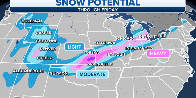 我们. snow potential through Friday