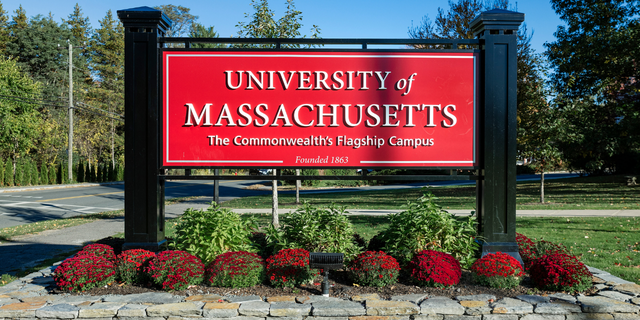 University of Massachusetts at Amherst welcome sign.