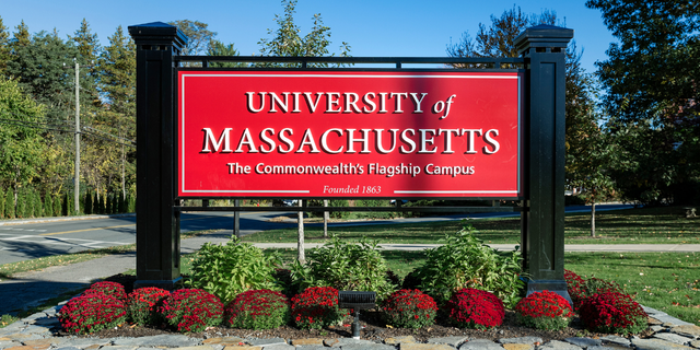 University of Massachusetts at Amherst welcome sign.