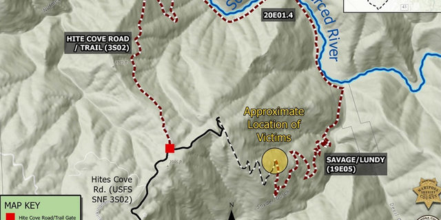 The hiking trail map shows where the Gerrish family was found dead in August.