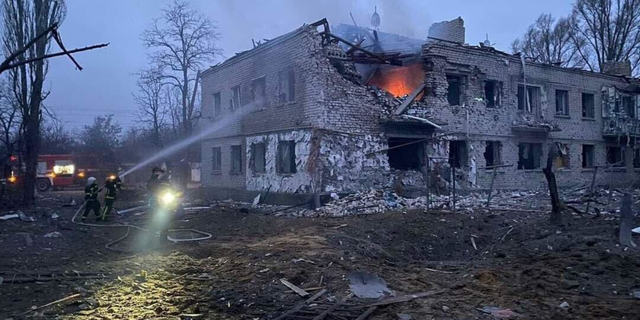 Several buildings in Starobilsk, in the Ukrainian region of Luhansk Oblast, show significant damage from shelling, according to footage shared by the National Emergency Service of Ukraine.