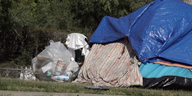 Homeless encampment in Venice, Calif.
