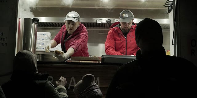 World Central Kitchen giving hot meals to Ukrainians fleeing their homeland.