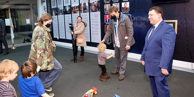 Xavier DeGroat at his autism museum opening on Feb. 4, 2022 at Meridian Mall in Okemos, Mich.