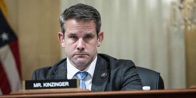 Rep. Adam Kinzinger, a Republican from Illinois, listens during a business meeting of the Select Committee to Investigate the January 6th Attack on the U.S. Capitol in Washington, D.C., Tuesday, Oct. 19, 2021. 